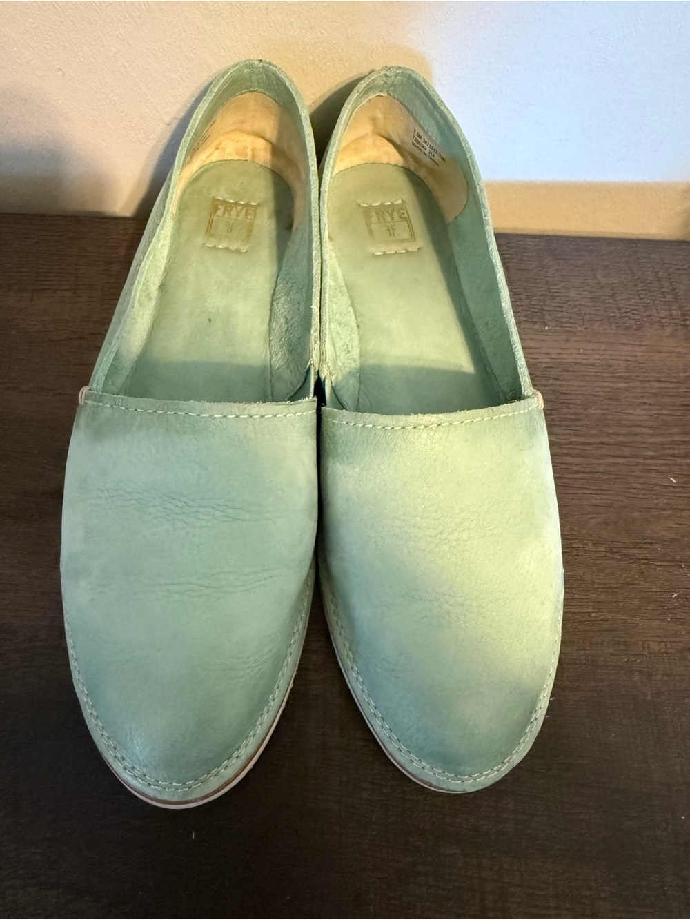 Frye Mint Suede Loafer Flats